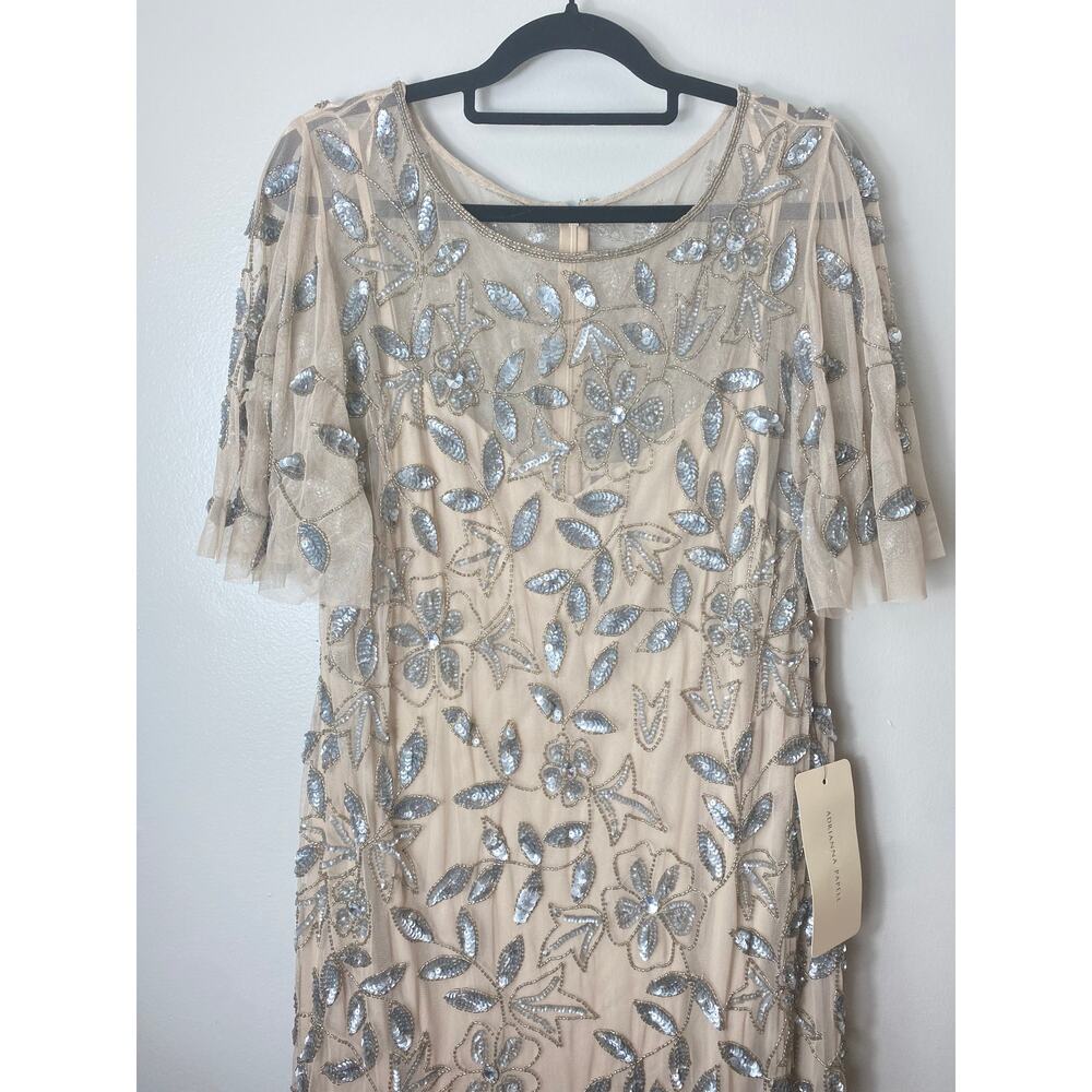 NWT ADRIANNA PAPELL DRESS GOWN MOTHER OF THE BRIDE FORMAL EVENING WEDDING GUEST - Picture 7 of 16